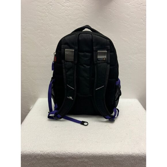 High Sierra Purple Leaf Pattern Multi Pocket Laptop Backpack The Hostel - Picture 3 of 10